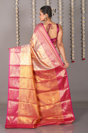 Pink Blended Tissue Kanjivaram Saree - Keya Seth Exclusive