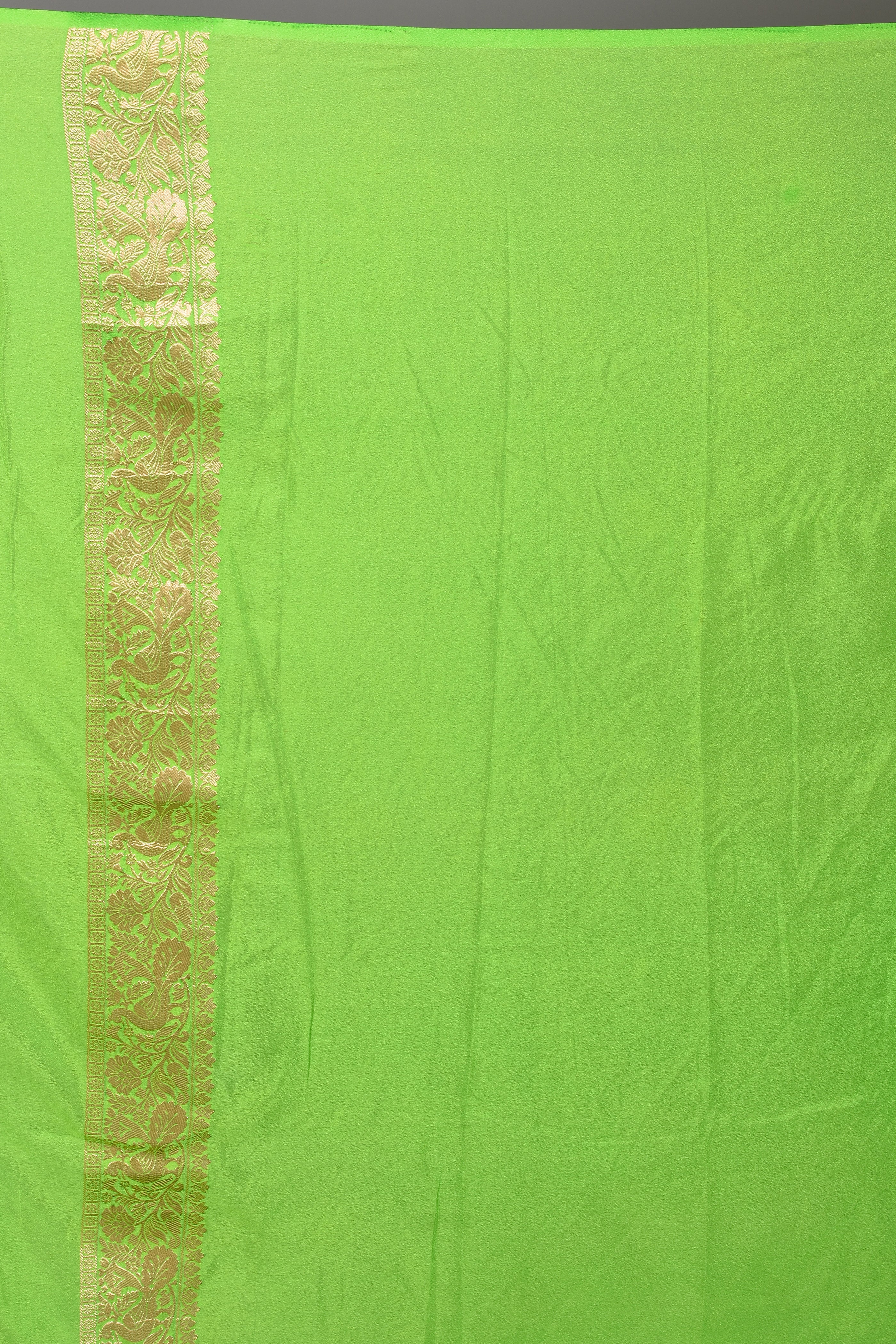 Designer Parrot Green Georgette Khaddi Saree with Jal Work - Keya Seth Exclusive