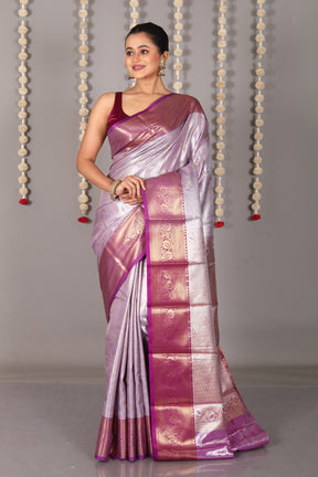 Purple Blended Tissue Kanjivaram Saree - Keya Seth Exclusive