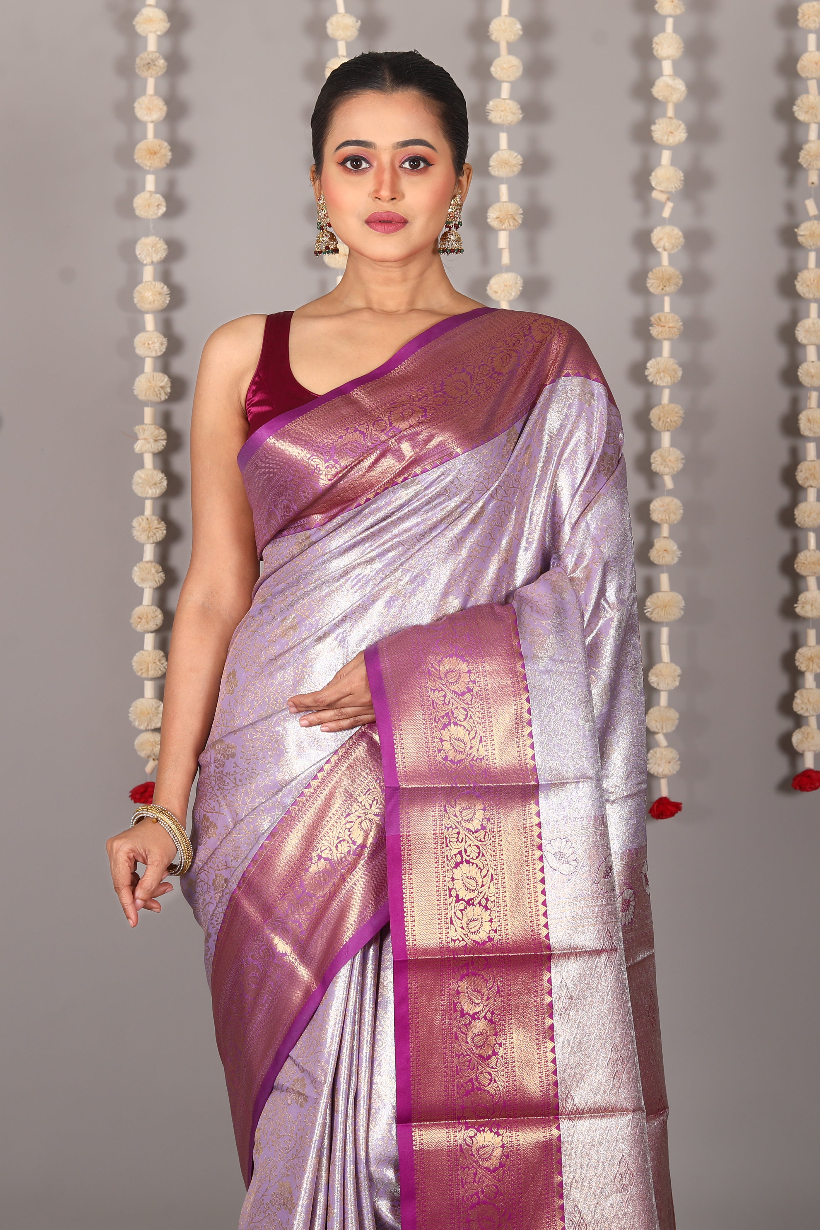 Purple Blended Tissue Kanjivaram Saree - Keya Seth Exclusive