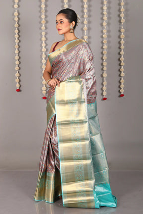 Lavender Blended Tissue Kanjivaram Saree - Keya Seth Exclusive