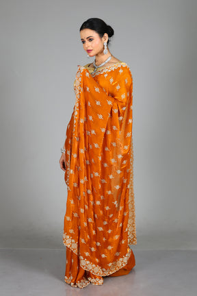 Mustard Blended Georgette Saree