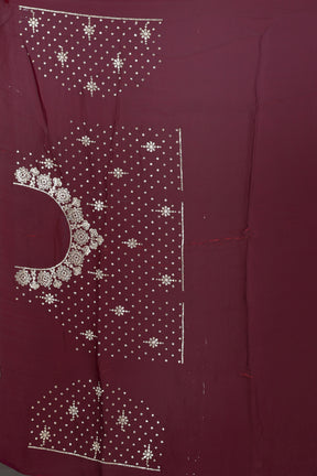 Wine Blended Georgette Saree