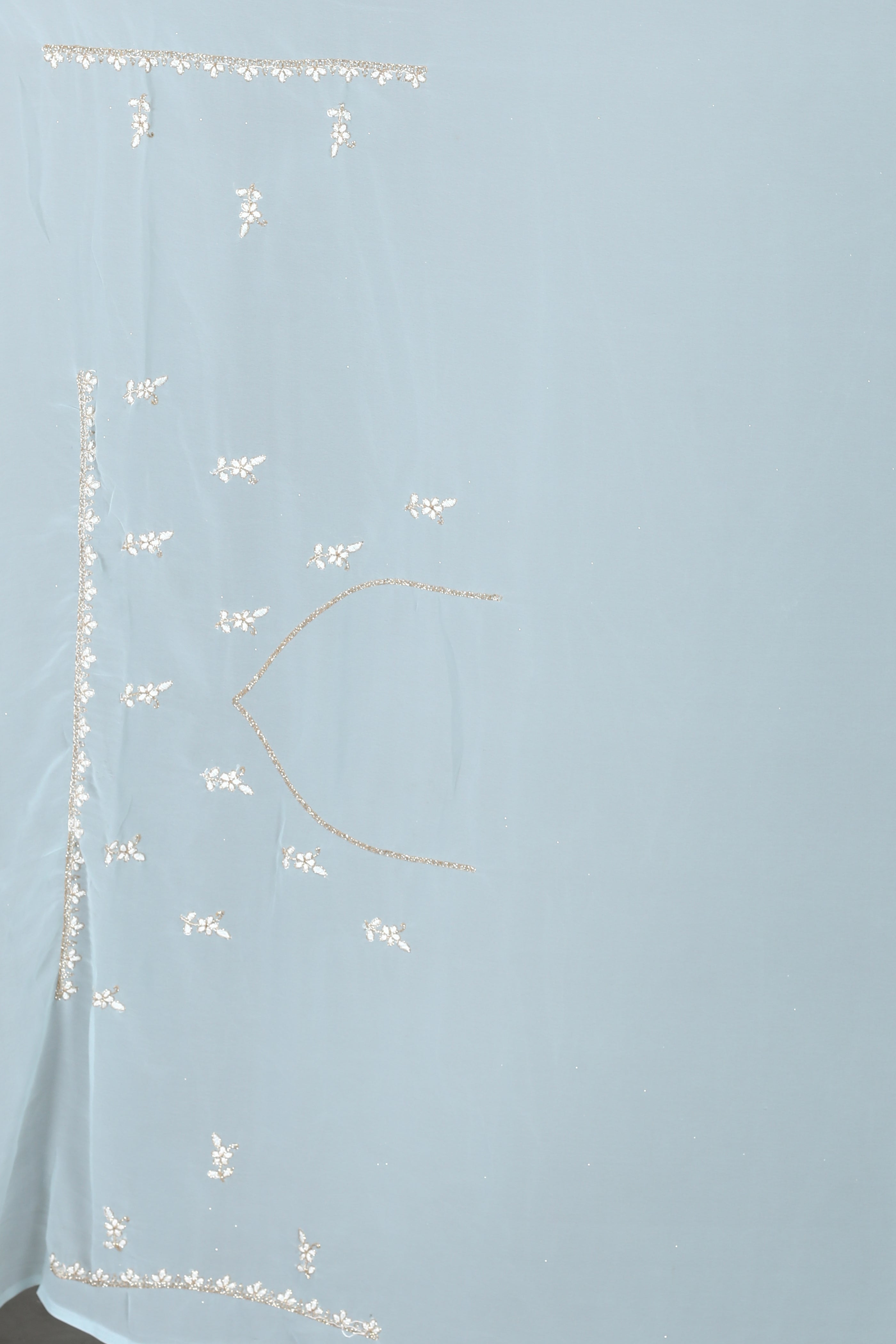 Light Blue Blended Georgette Saree