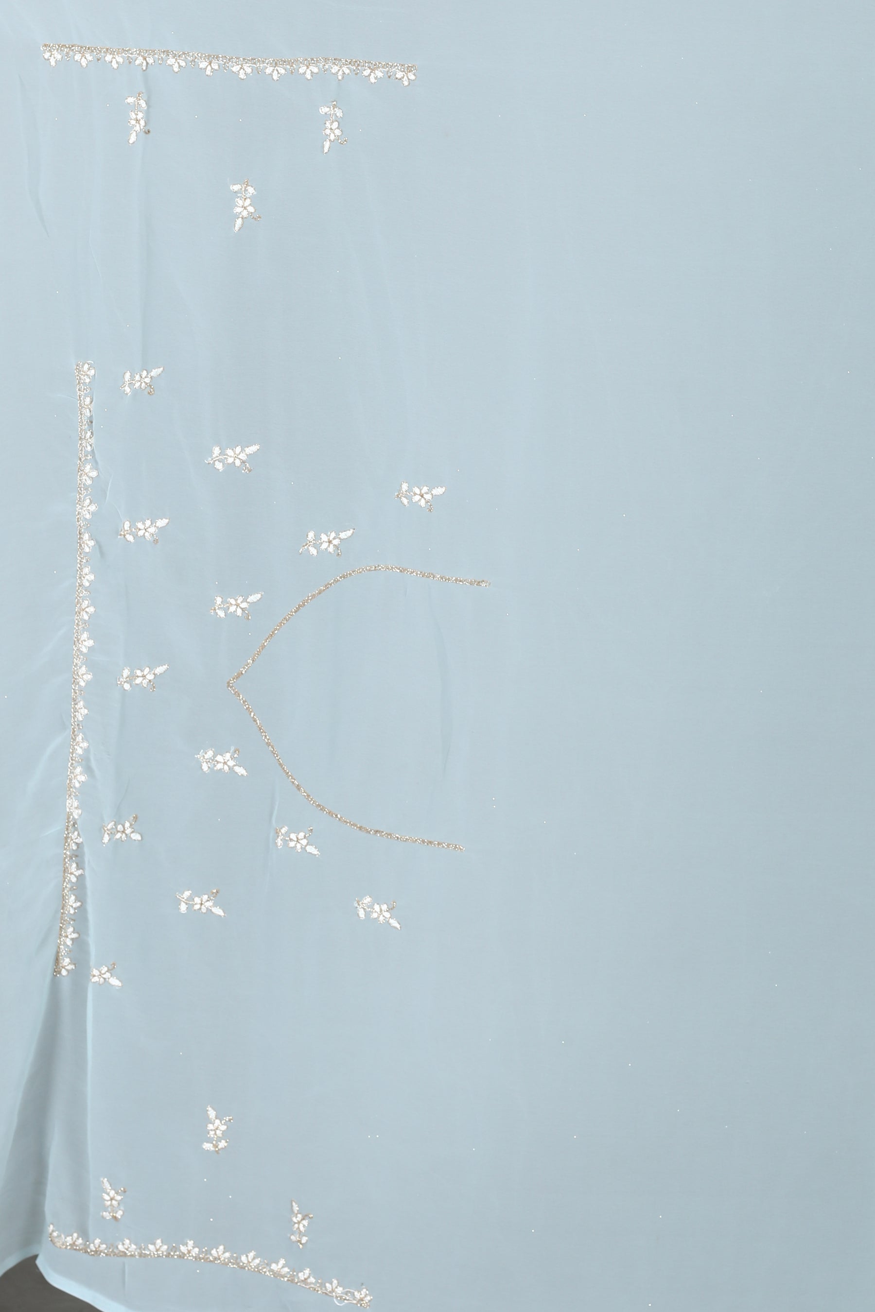 Light Blue Blended Georgette Saree