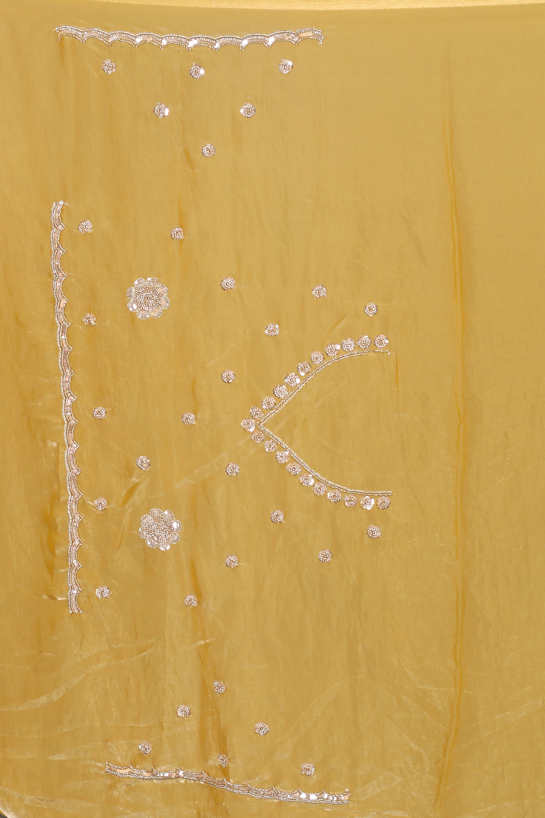 Light Yellow Blended Georgette Saree