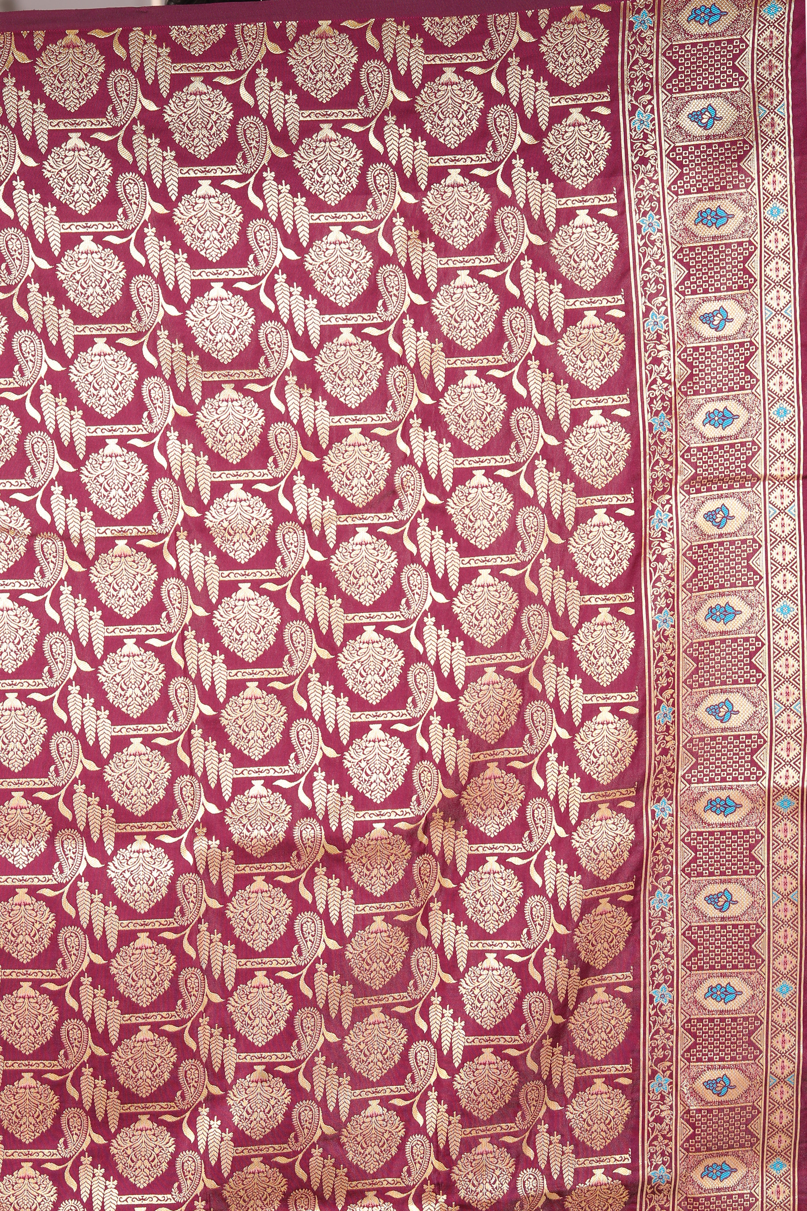 Light Blue Blended Mashru Silk Saree - Keya Seth Exclusive
