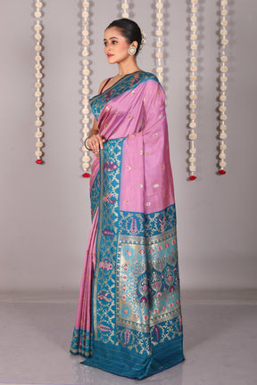 Light Purple Blended Katan Silk Saree - Keya Seth Exclusive