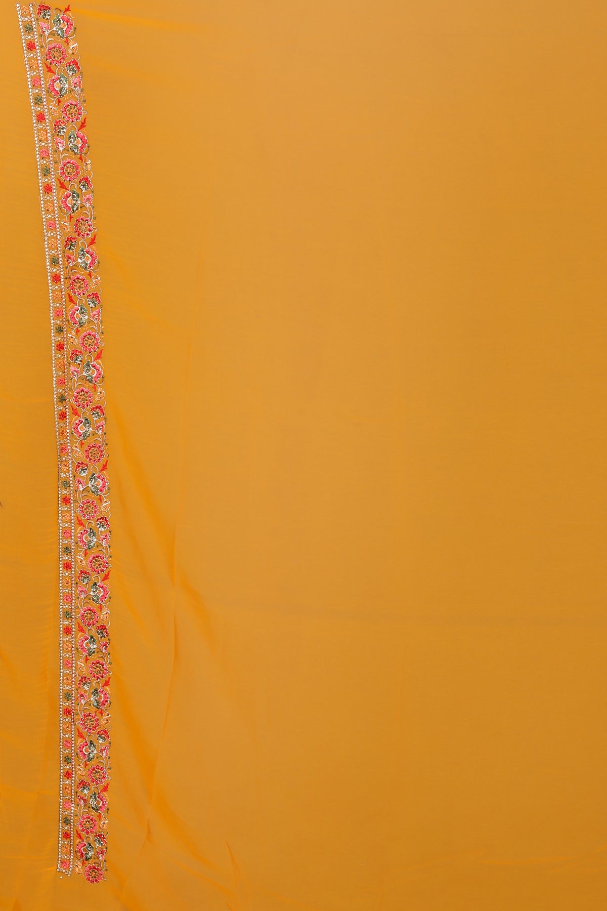 Yellow Blended Organza Saree