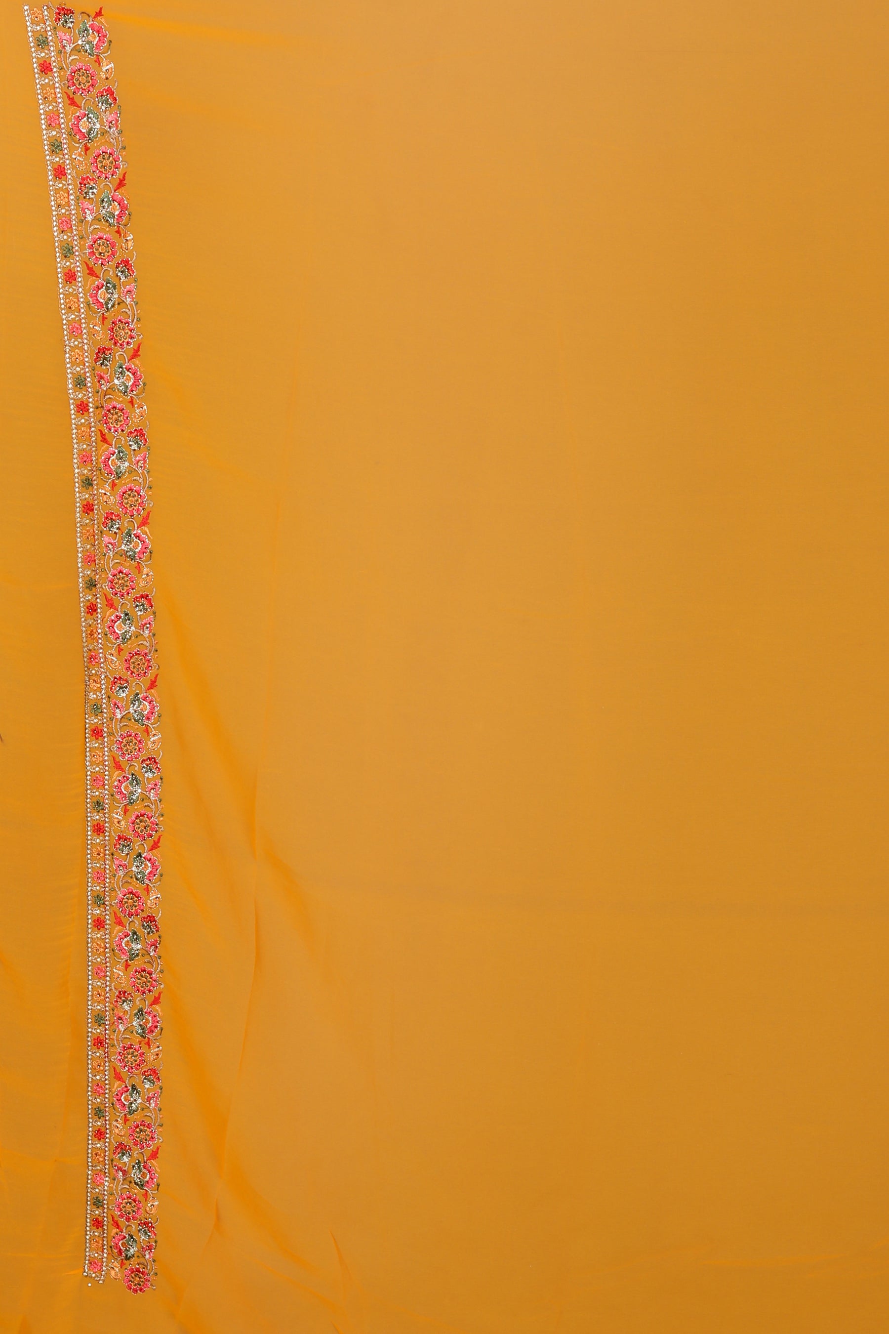 Yellow Blended Organza Saree