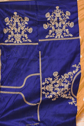 Mustard Blended Dupion Silk Saree with Zari Works - Keya Seth Exclusive