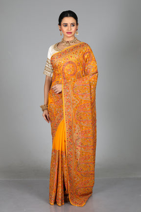 Yellow Blended Organza Saree