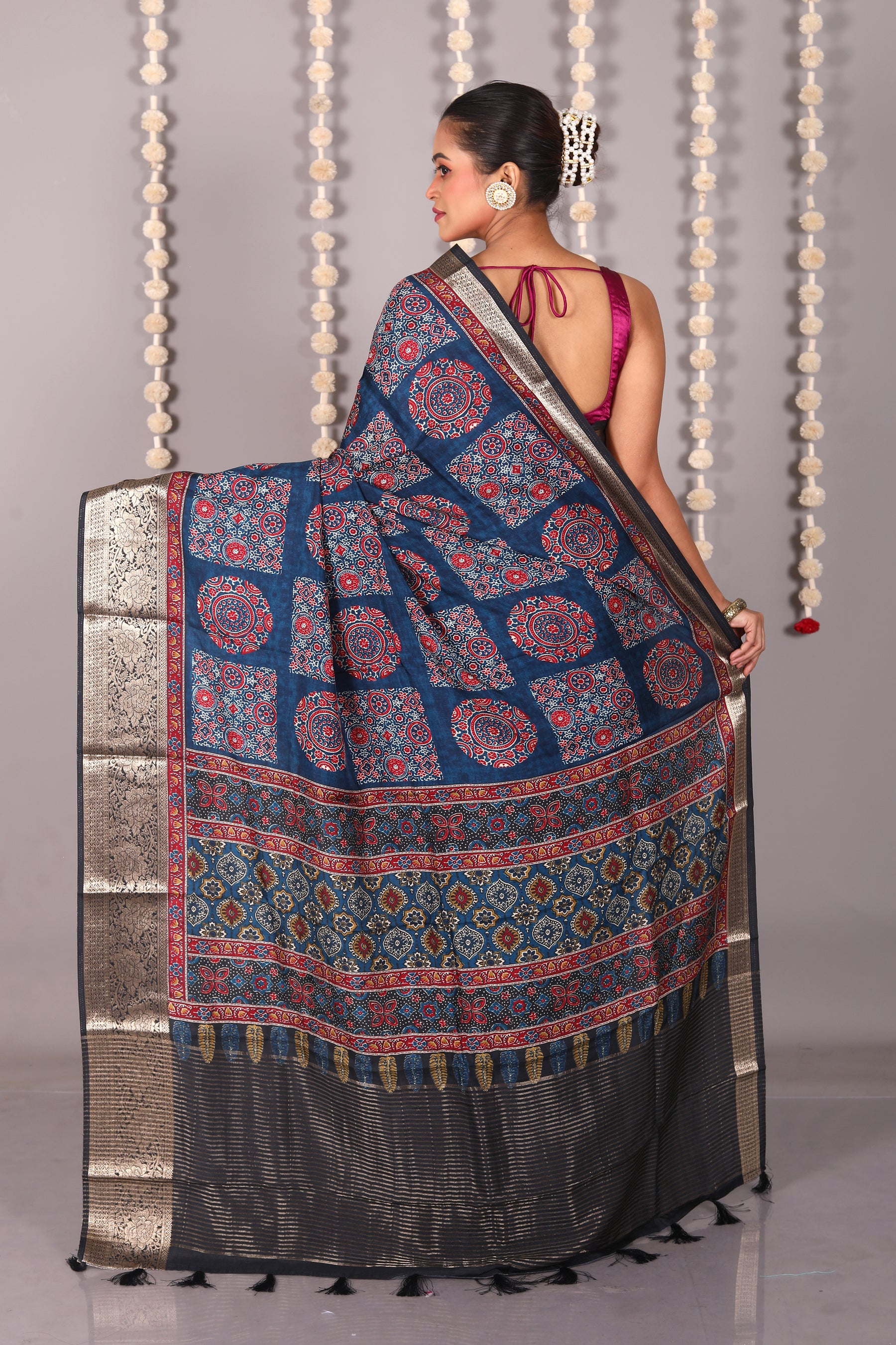 Multicolored Blended Printed Silk Saree - Keya Seth Exclusive
