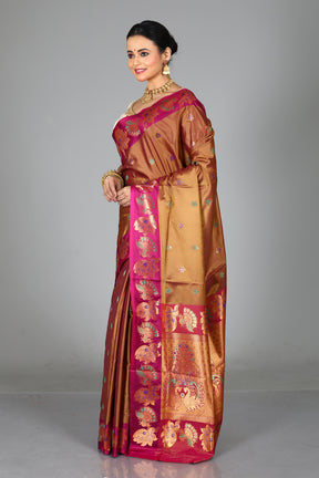 Olive Green Blended Madurai Silk Saree