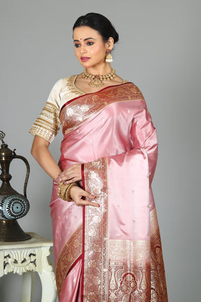 Dual Tone Pink Madurai Silk Saree