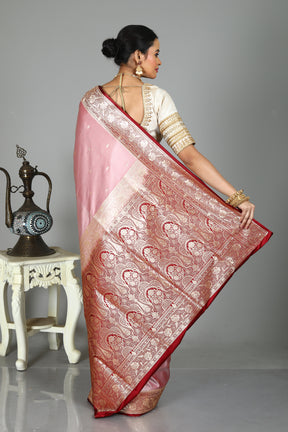 Dual Tone Pink Madurai Silk Saree
