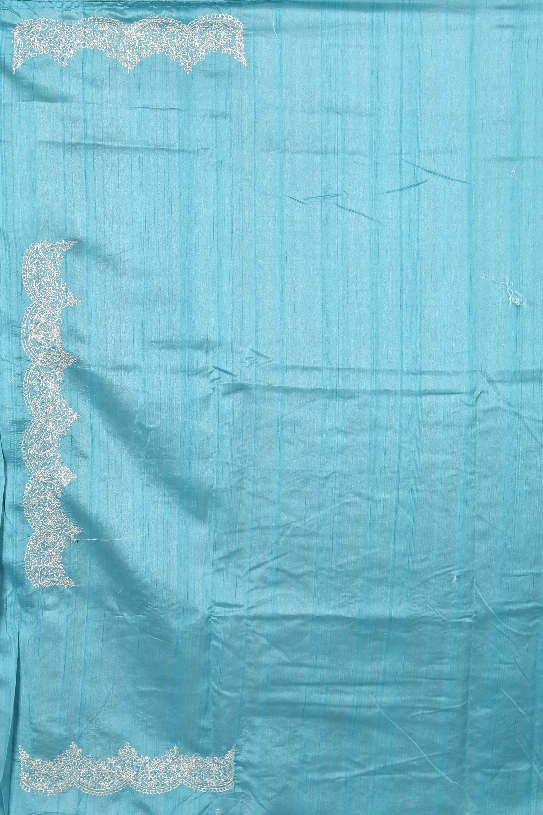 Blue Blended Tussar Silk Saree