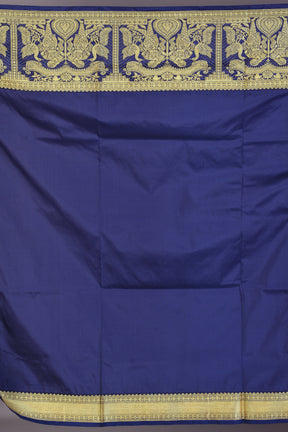 Rani Blended Kanjivaram Silk Saree with Navy Blue Borders - Keya Seth Exclusive