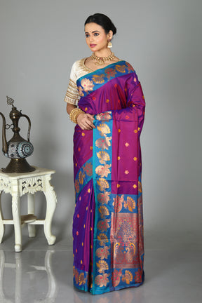 Purple Blended Madurai Silk Saree