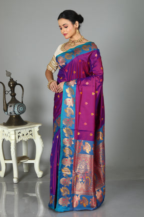 Purple Blended Madurai Silk Saree