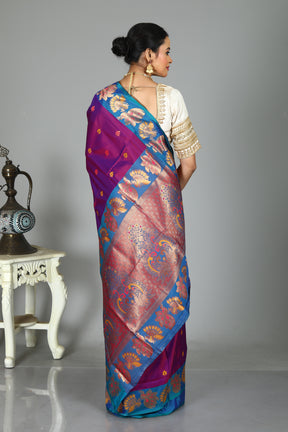 Purple Blended Madurai Silk Saree