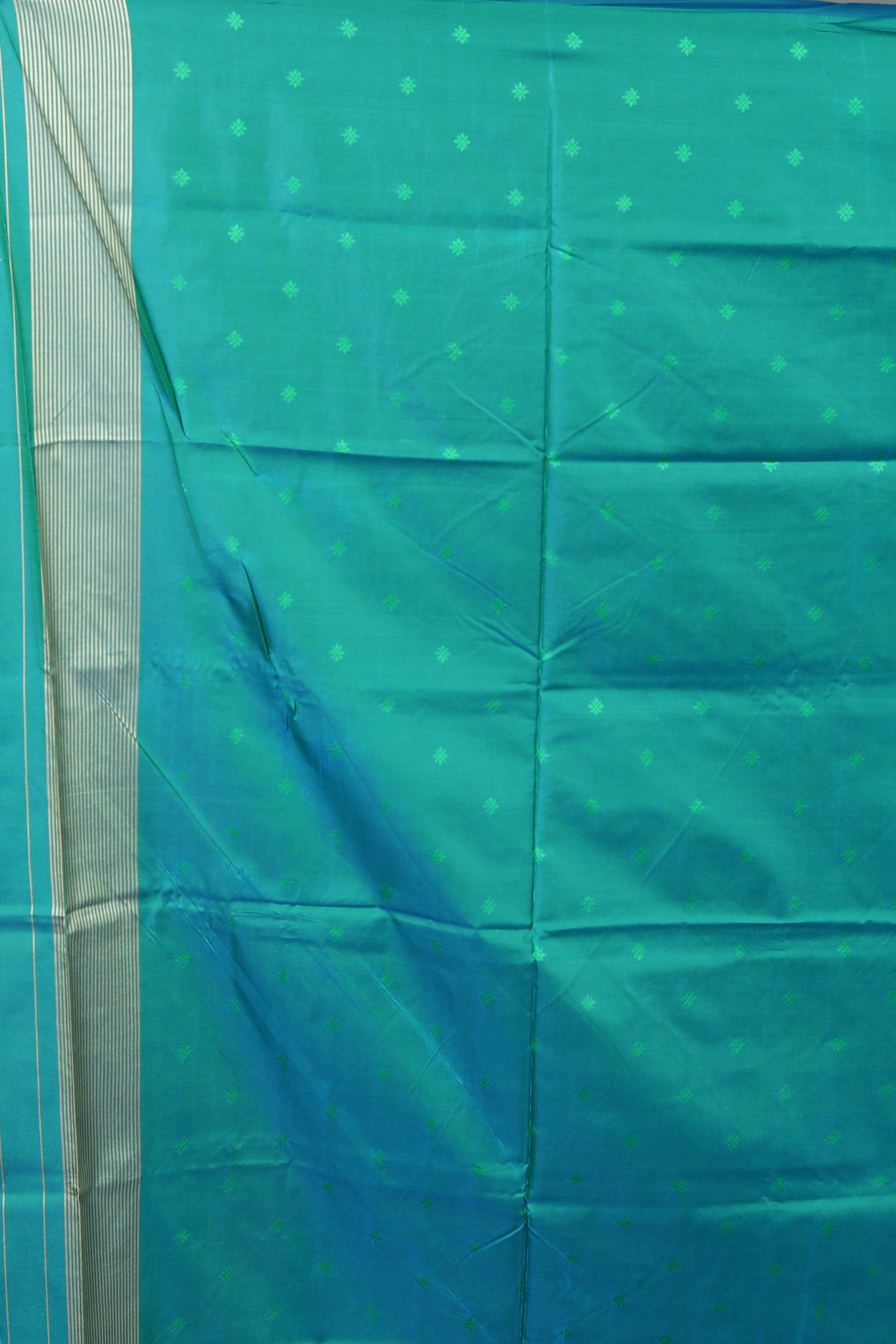 Sea Green Blensed Kantha Silk Saree