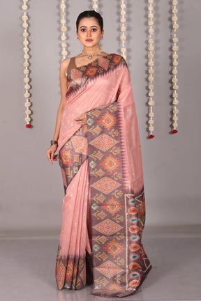 Peach Blended Tussar Silk Saree - Keya Seth Exclusive