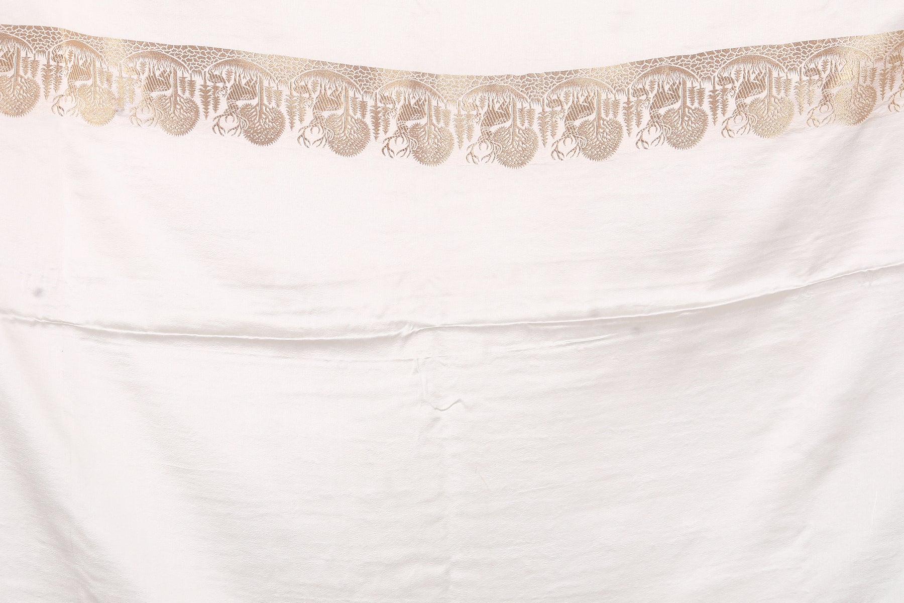 White Blended Satin Silk Saree - Keya Seth Exclusive