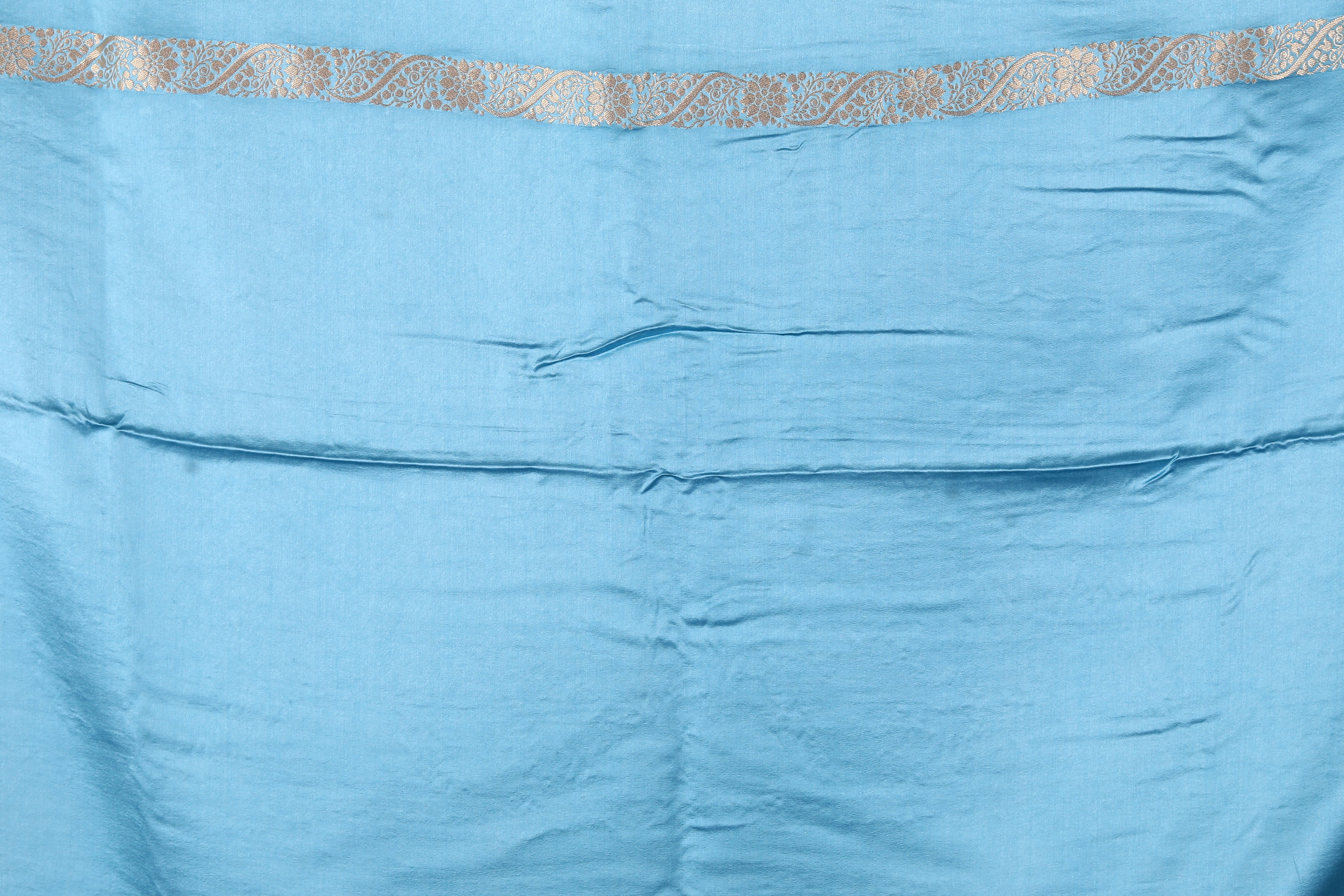 Blue Blended Satin Silk Saree - Keya Seth Exclusive