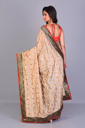 Blue & Beige Half & Half Silk Saree - Keya Seth Exclusive