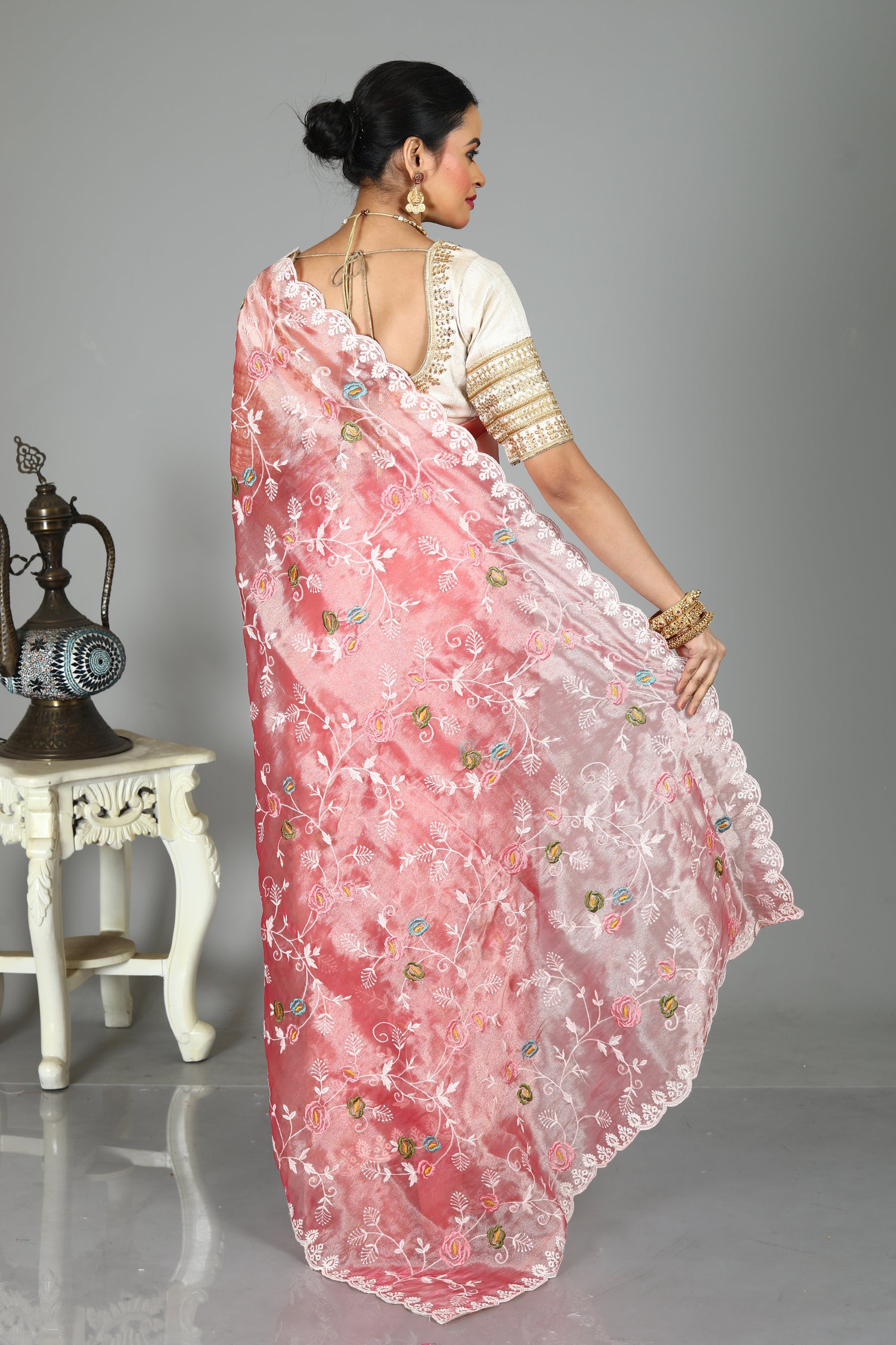 Pink Blended Organza Saree