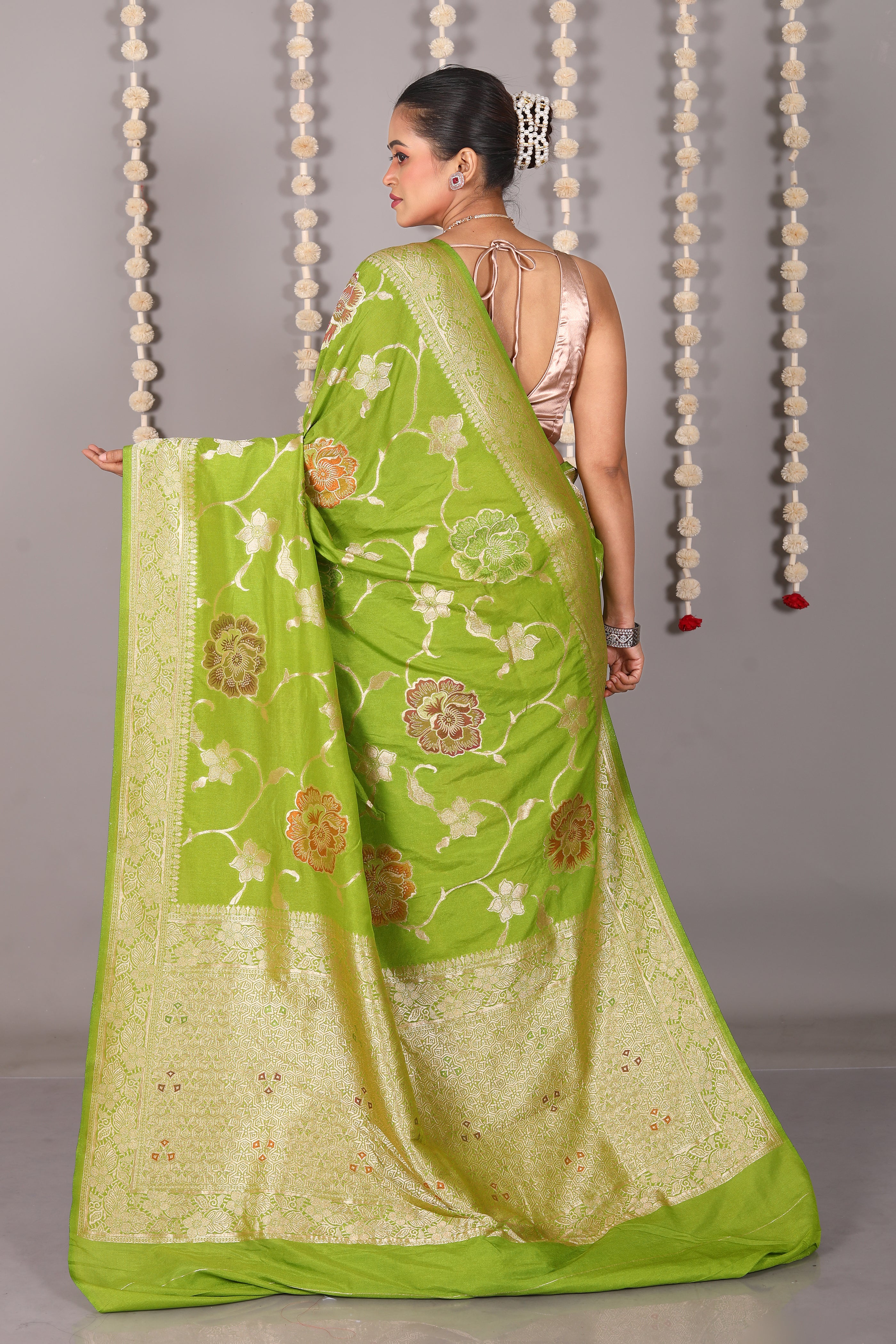 Green Blended Khaddi Saree - Keya Seth Exclusive