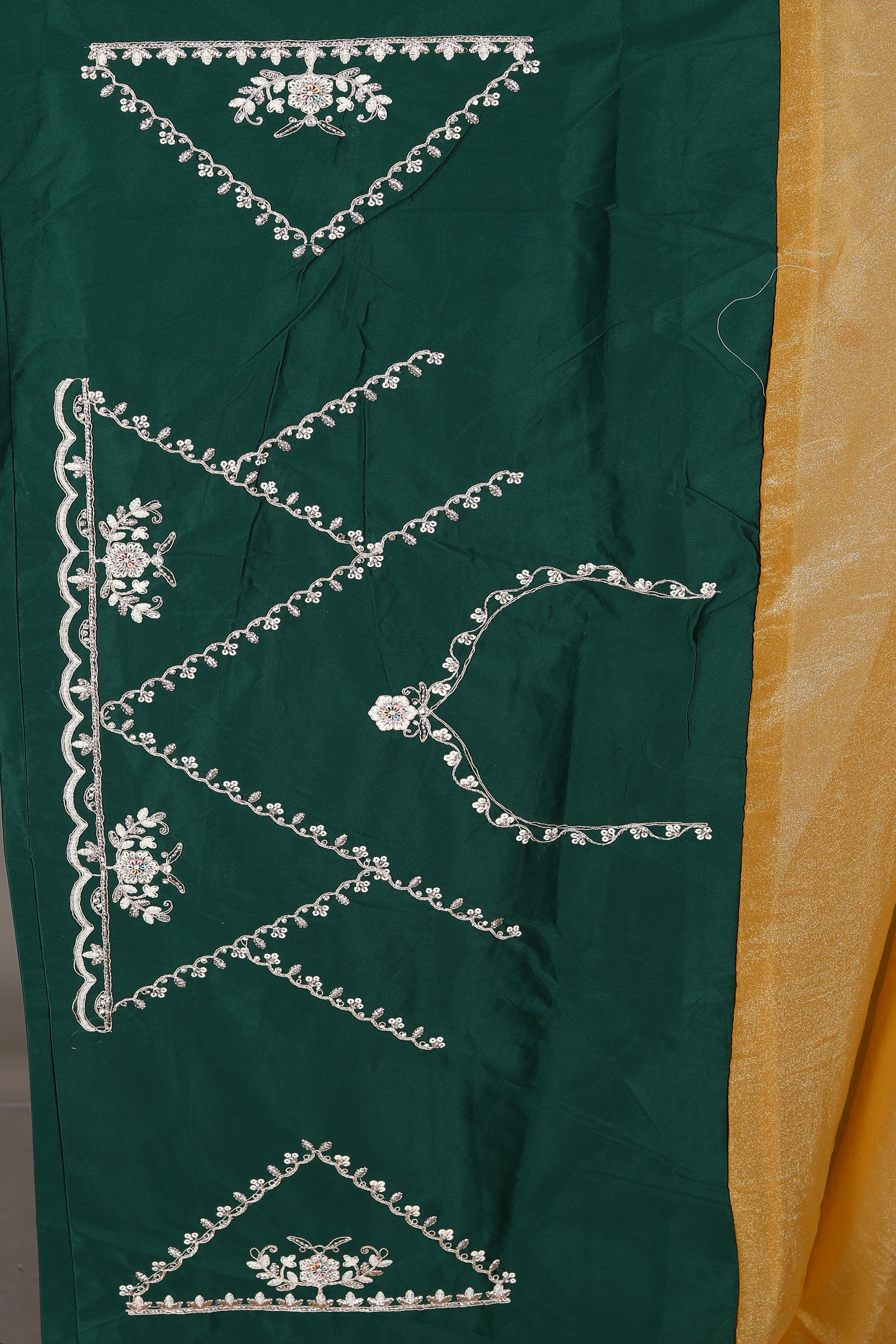 Mustard Blended Organza Saree - Keya Seth Exclusive