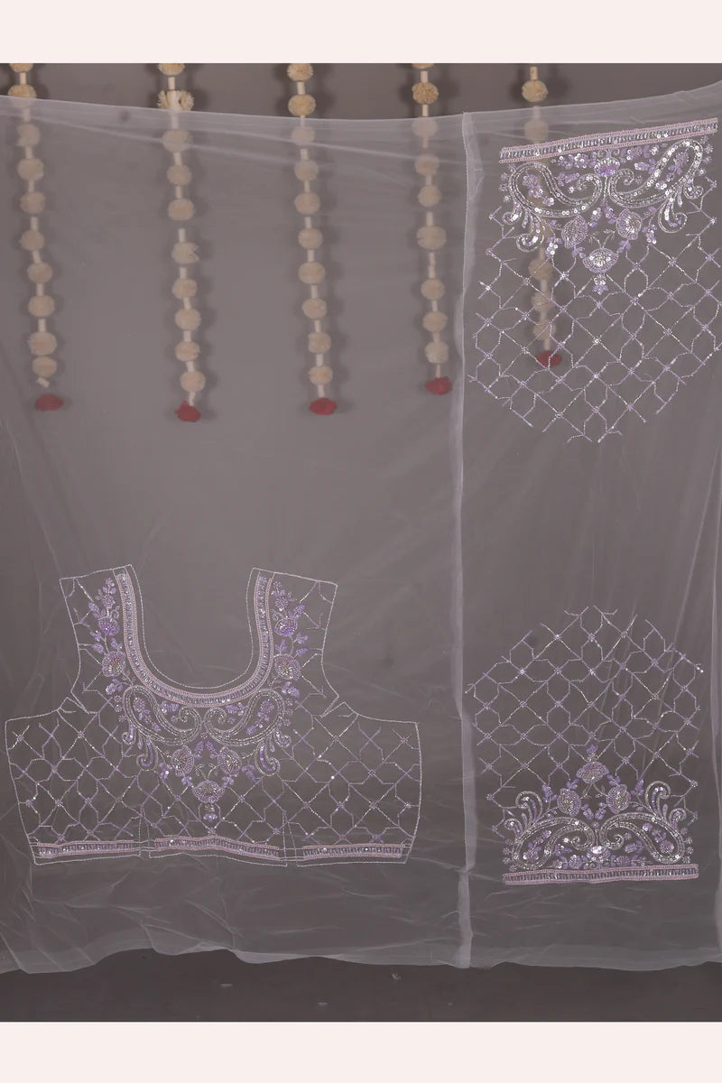 Lavender Pure Jimmy Choo Saree - Keya Seth Exclusive