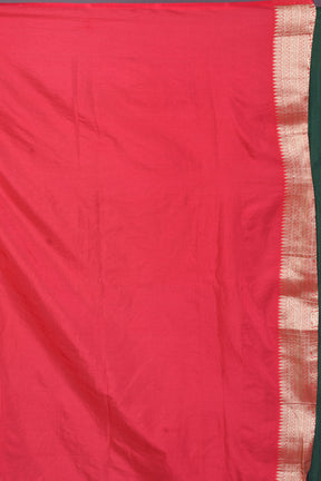 Bottle Green Dola Silk Saree with Red Borders - Keya Seth Exclusive