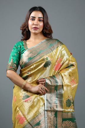 Golden Blended Tissue Kanjivaram Saree