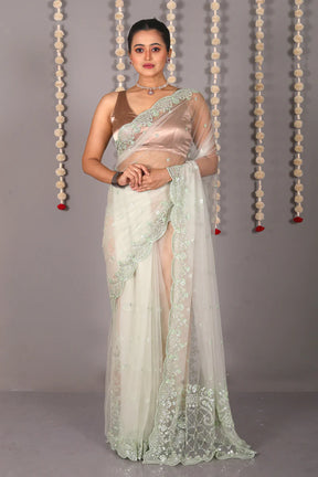 Green Pure Jimmy Choo Saree - Keya Seth Exclusive