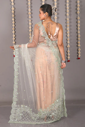 Green Pure Jimmy Choo Saree - Keya Seth Exclusive