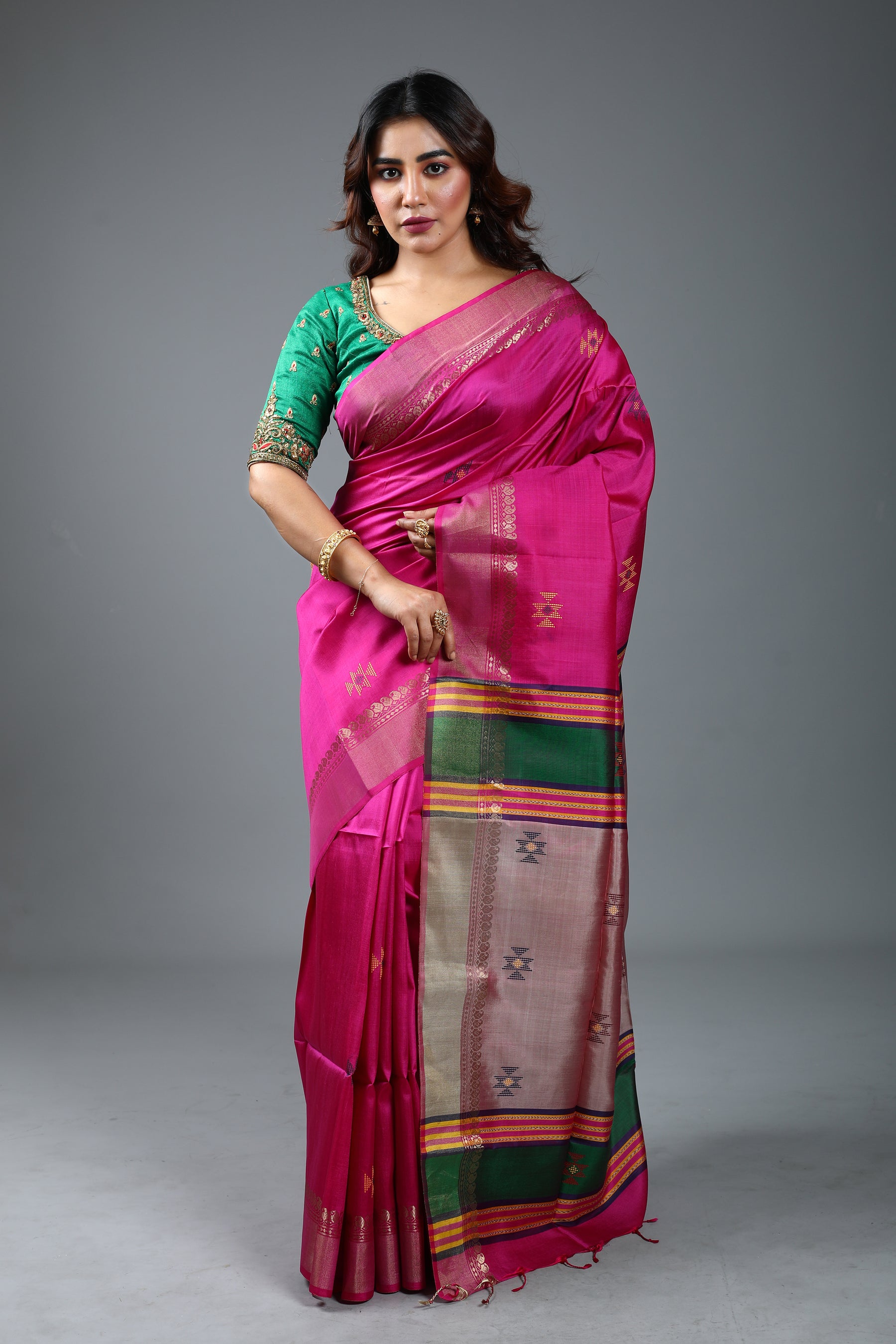 Pink Pure Handloom Silk Saree