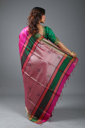 Pink Pure Handloom Silk Saree