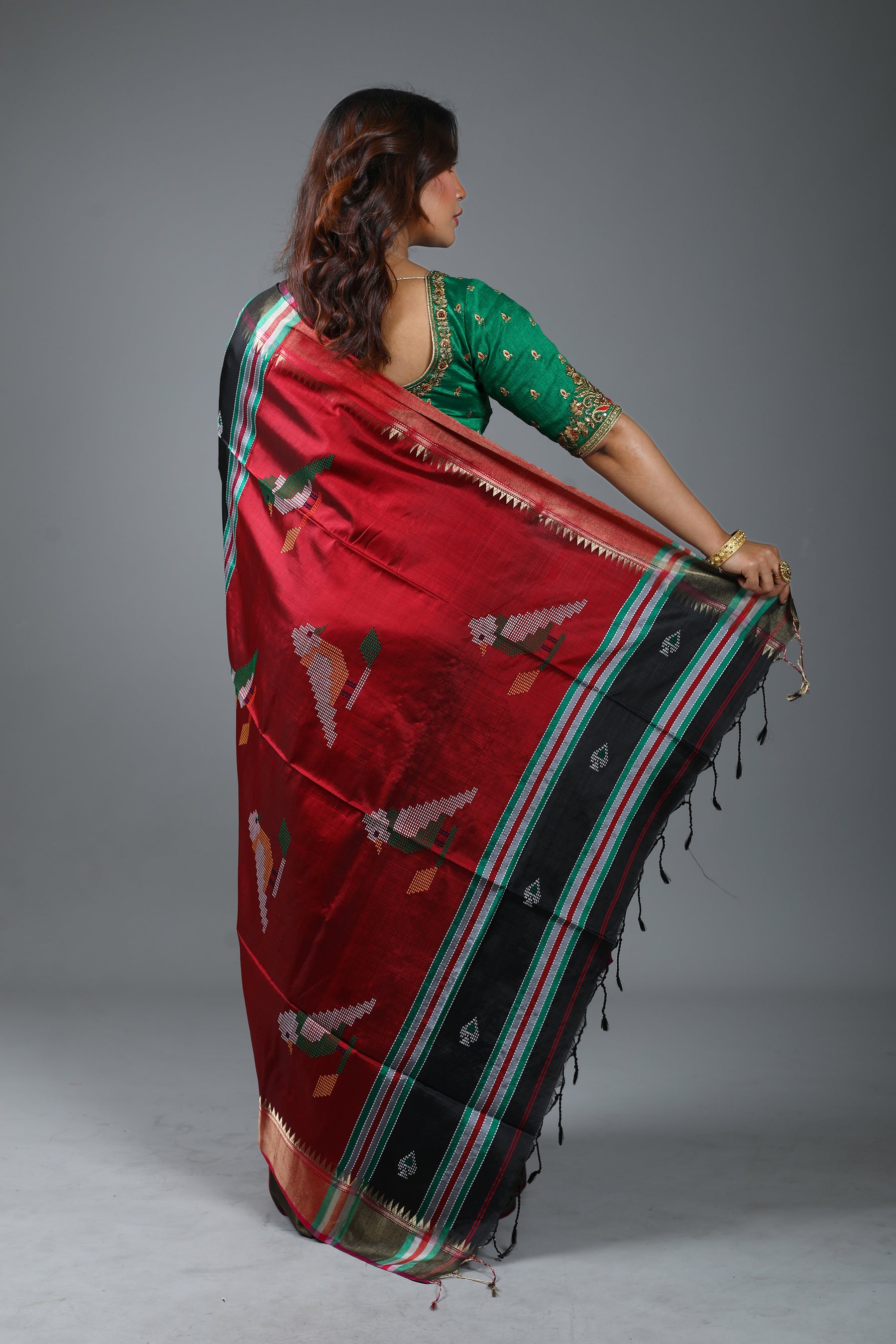 Black Pure Handloom Silk Saree