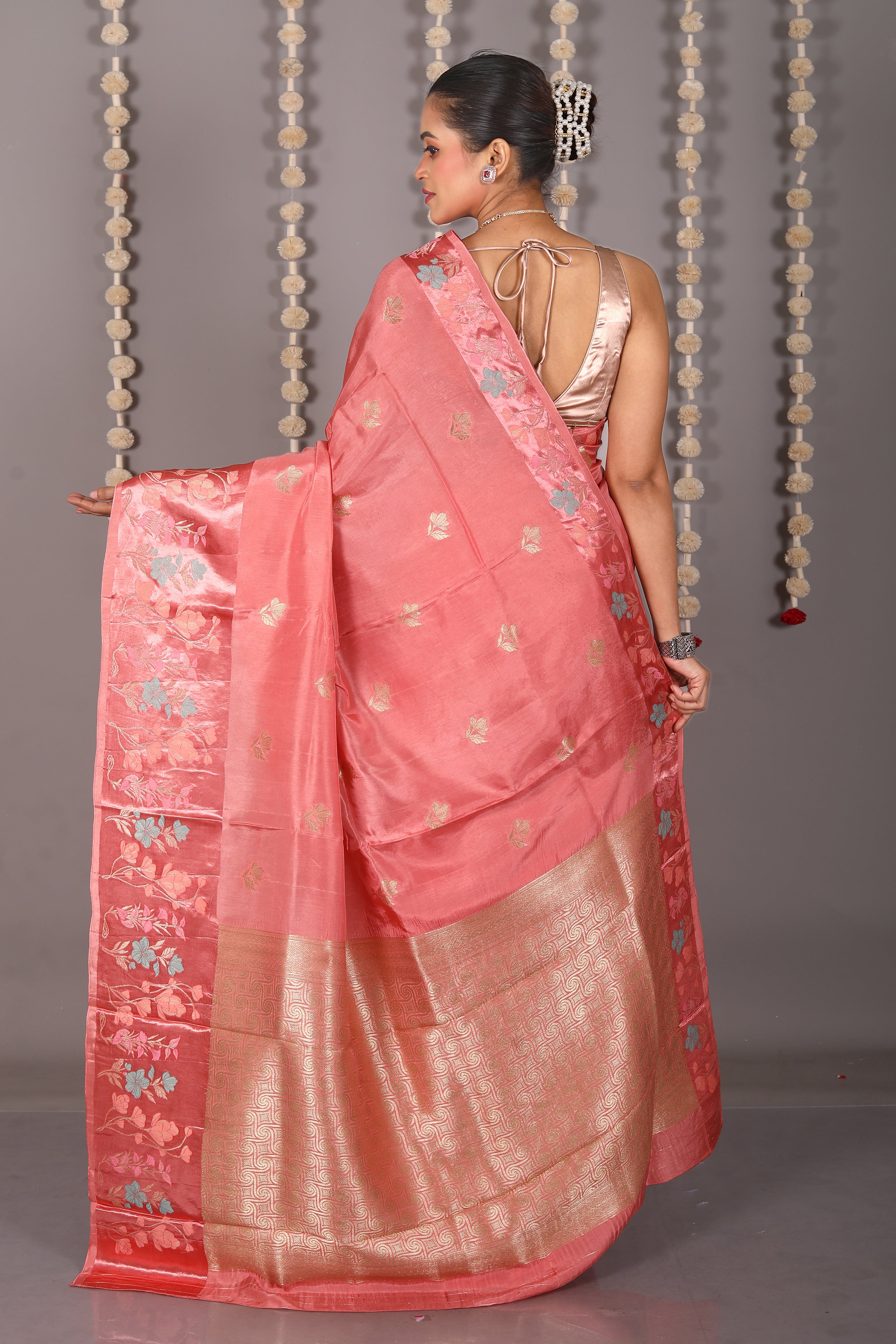 Peach Art Silk Saree - Keya Seth Exclusive