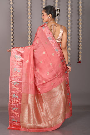 Peach Art Silk Saree - Keya Seth Exclusive
