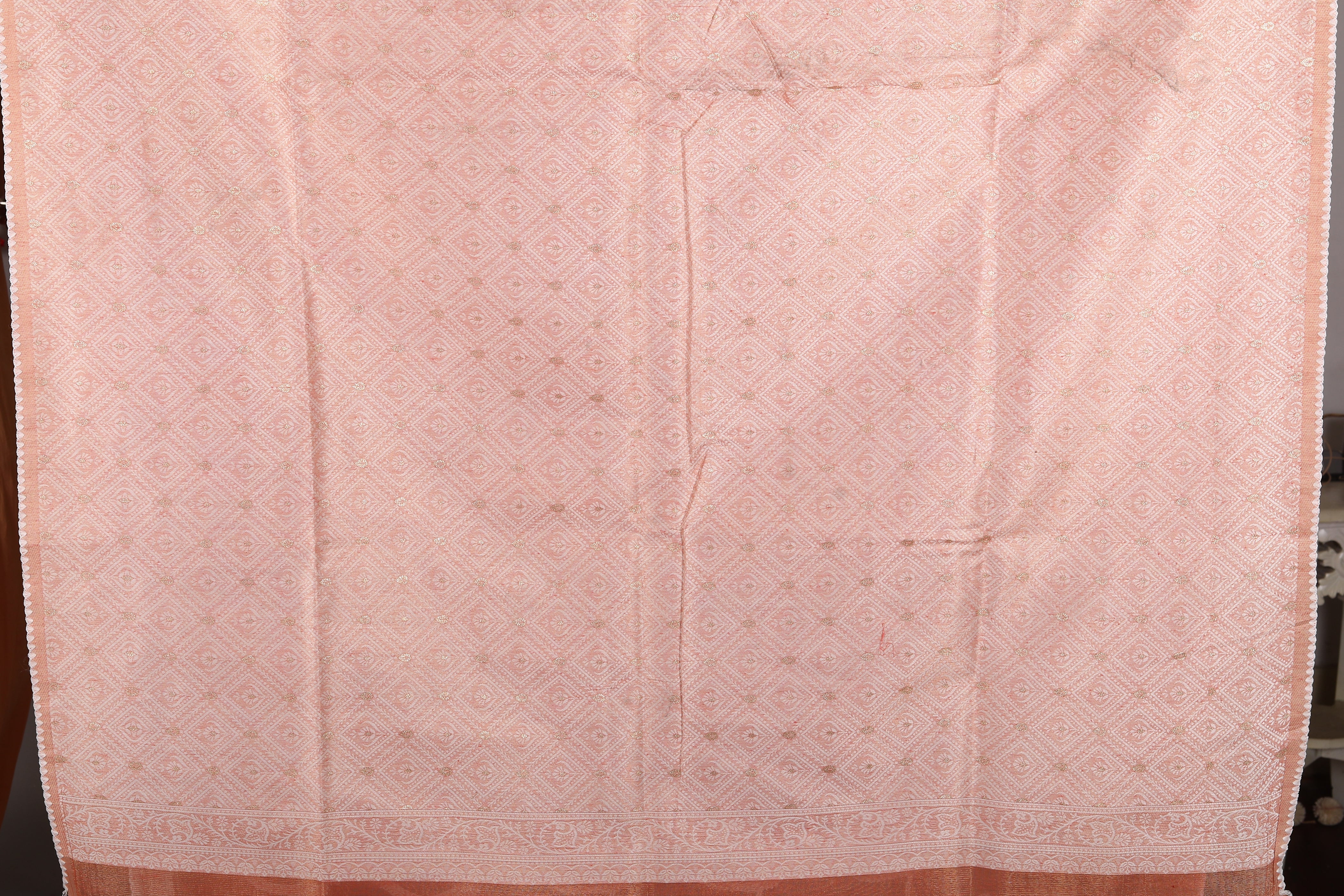 Light Brown Blended Tissue With Jalwork - Keya Seth Exclusive