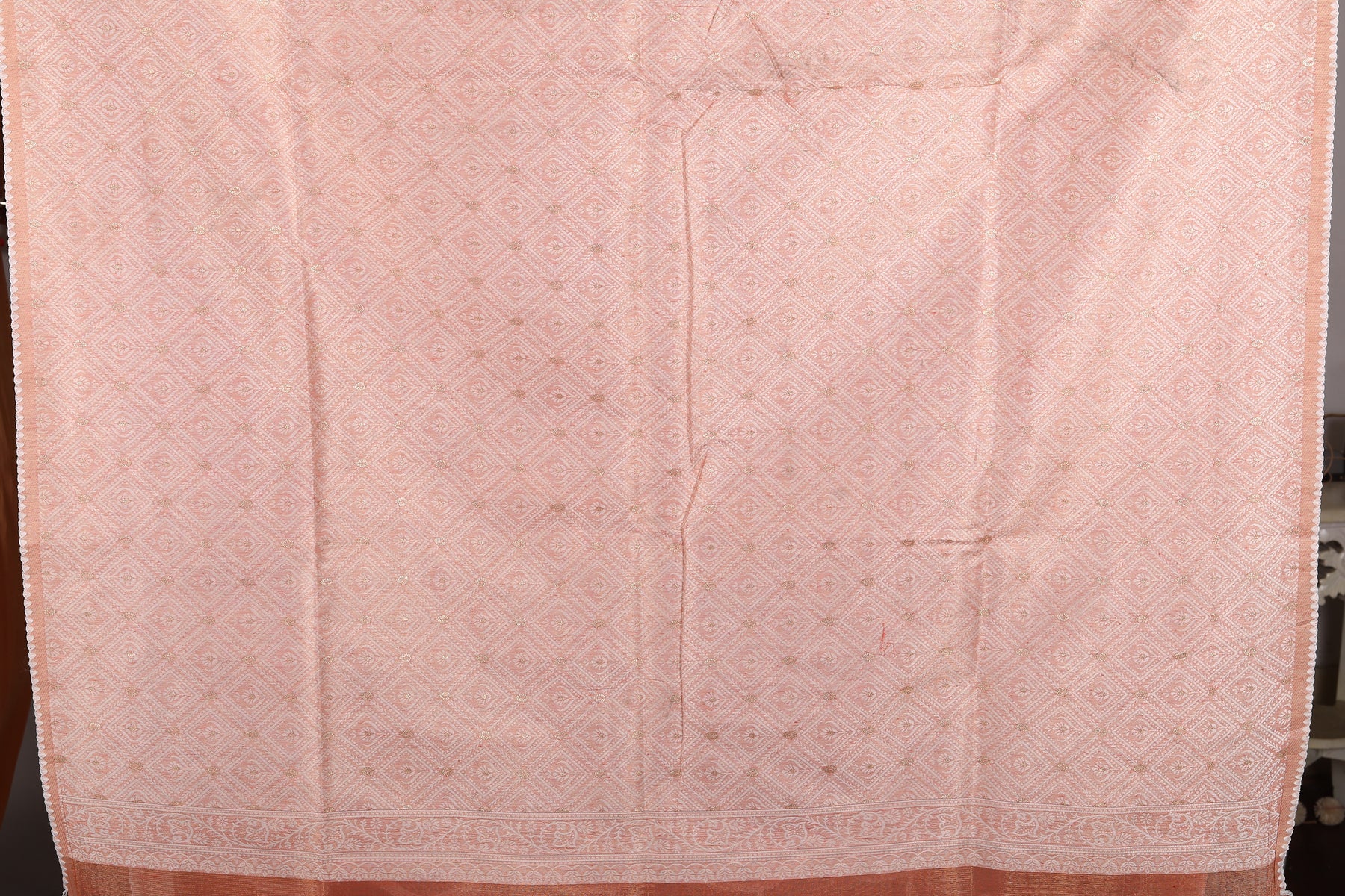 Light Brown Blended Tissue With Jalwork - Keya Seth Exclusive
