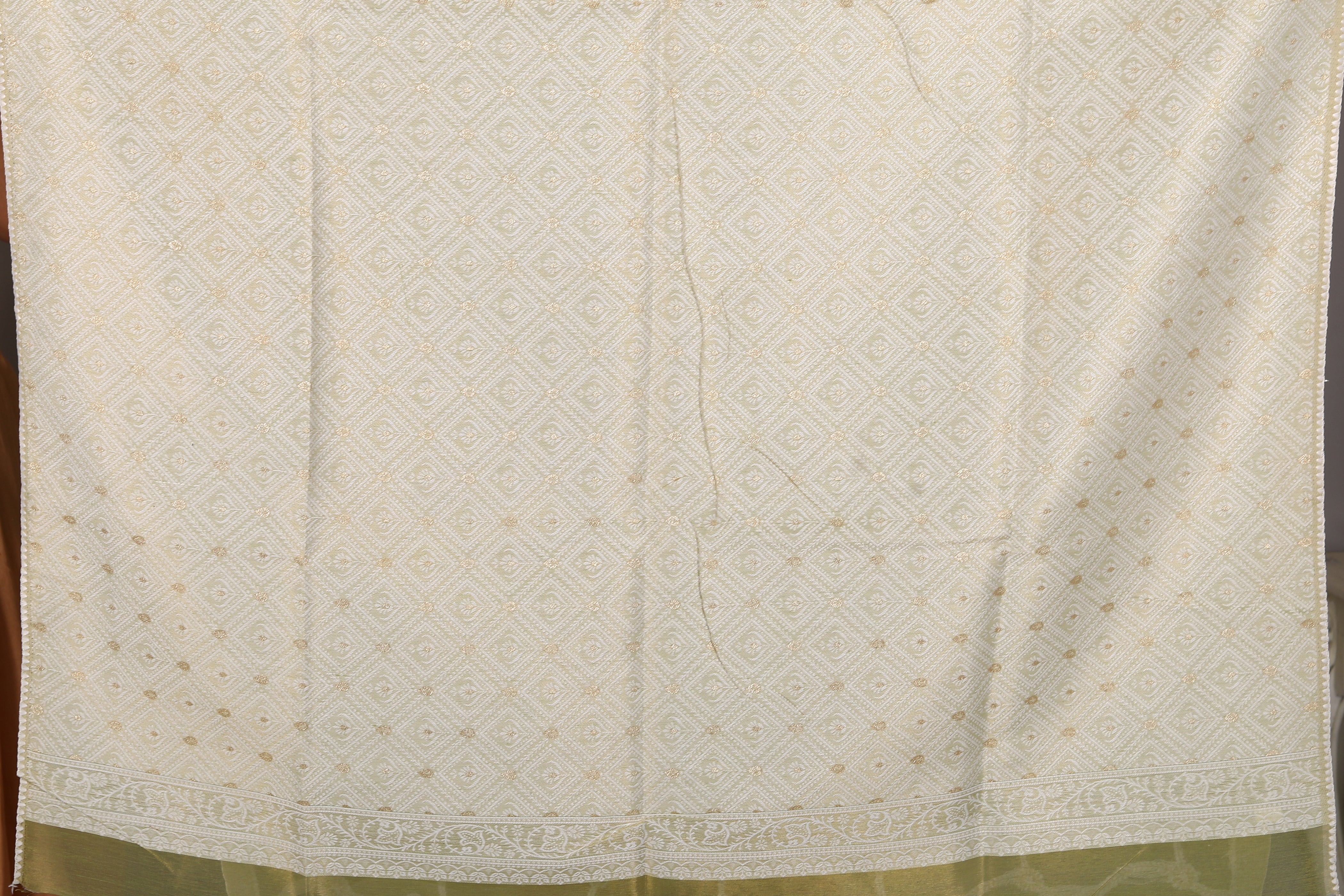 Green Blended Tissue Saree with Jalwork - Keya Seth Exclusive
