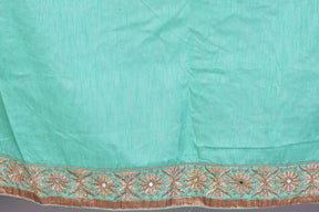 Pink Georgette Saree with Sea Green Borders - Keya Seth Exclusive