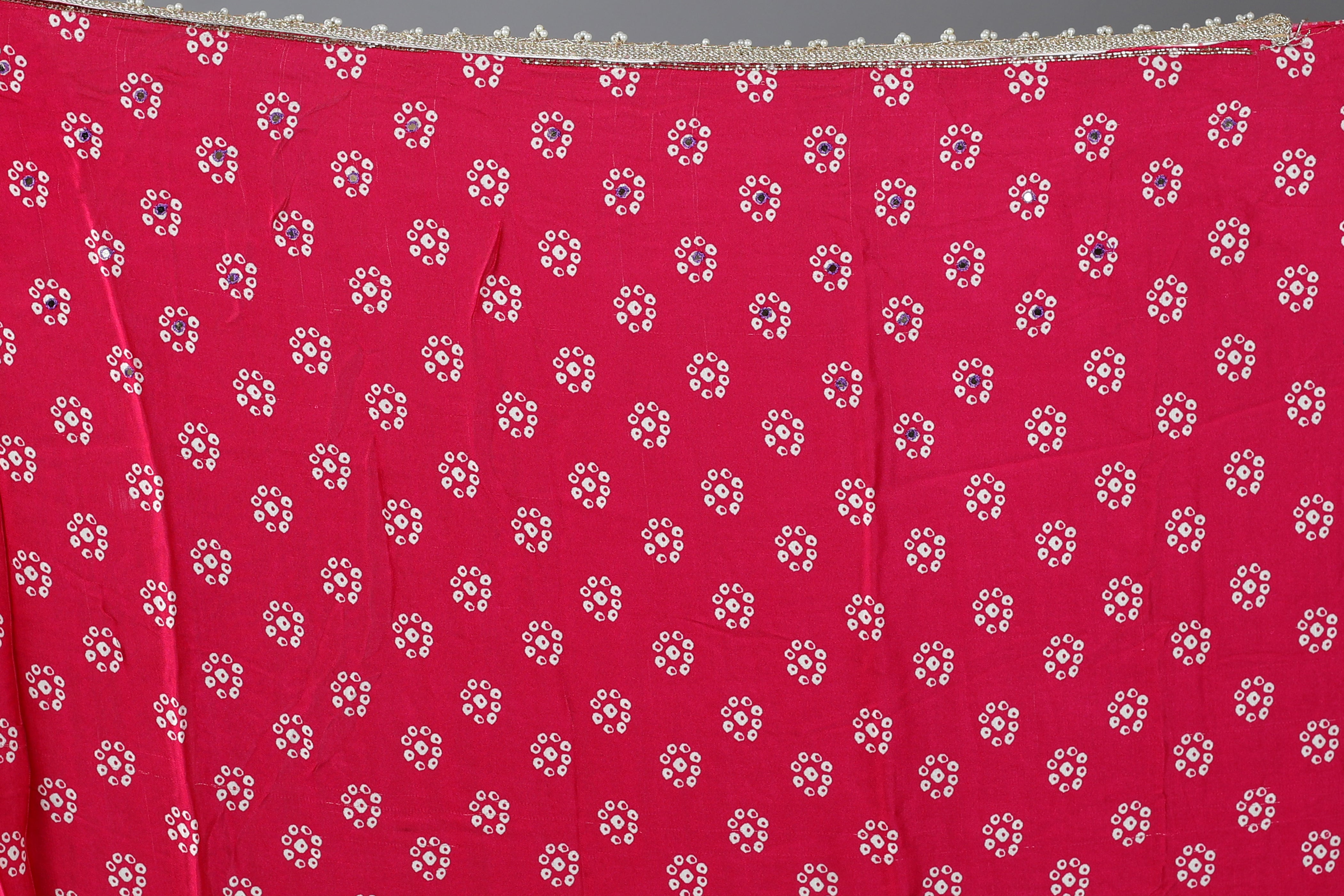 Designer Tie & Dye Pink Dola Silk Saree