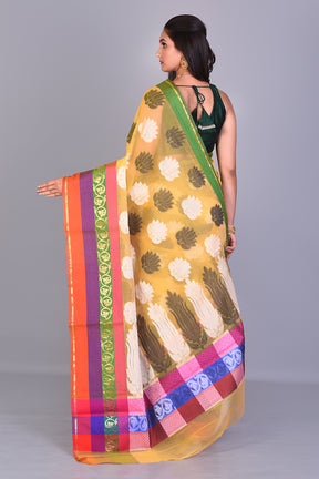 Fancy Yellow Silk Saree with Threadwork - Keya Seth Exclusive