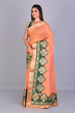 Fancy Orange Organza Saree - Keya Seth Exclusive